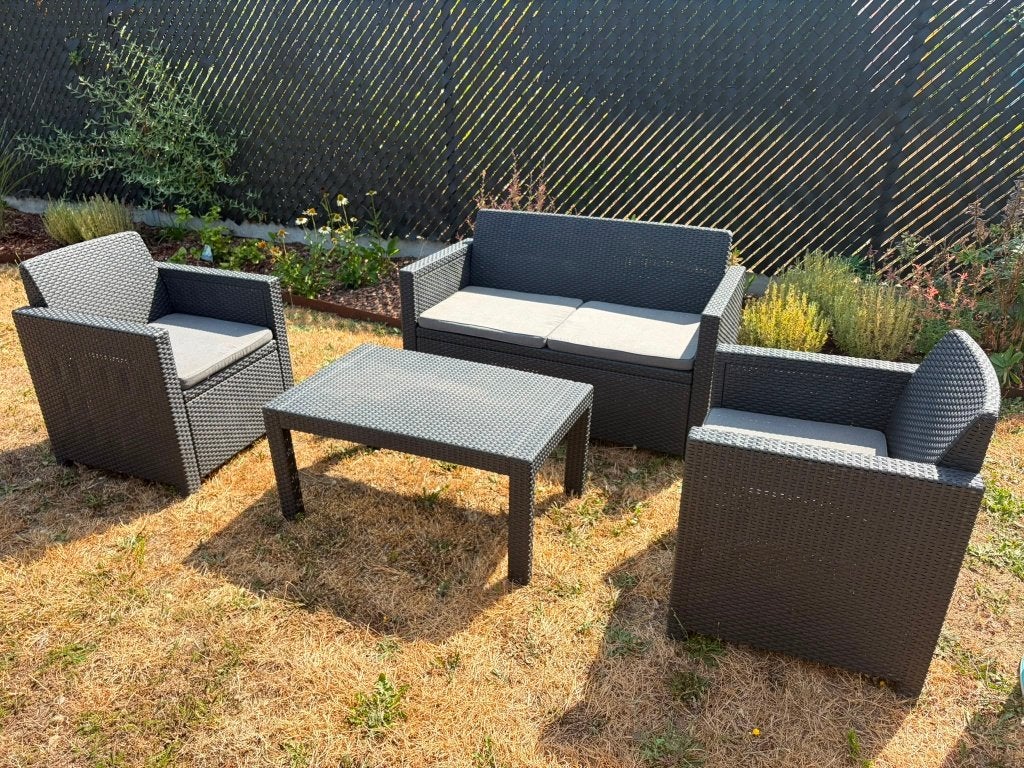 Loungeset 4 personen in goede staat, Banque, Osier, Comme neuf, Sets de jardin