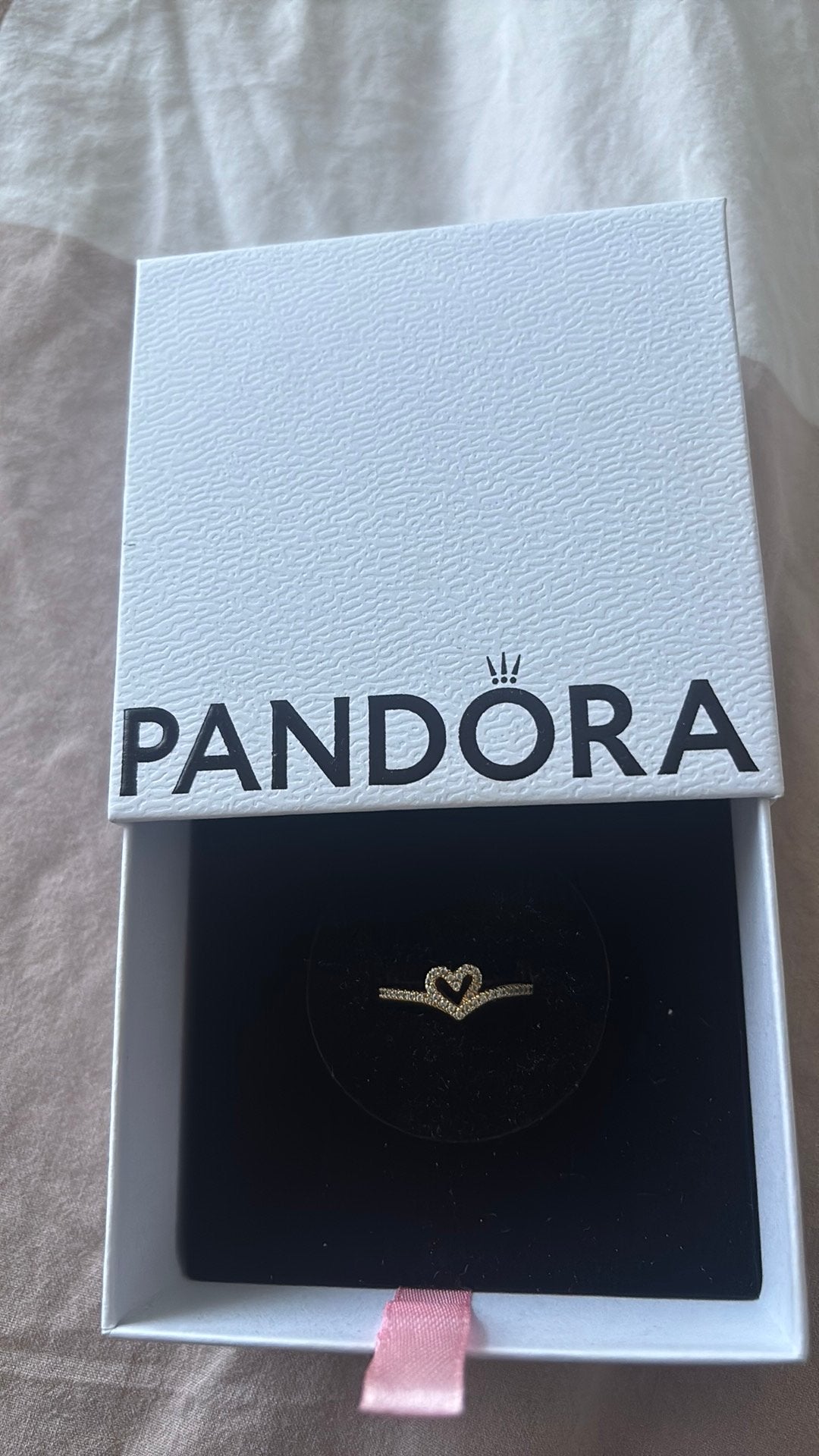 Hartjes ring Pandora, Handtassen en Accessoires, Ophalen, Zo goed als nieuw, Pandora