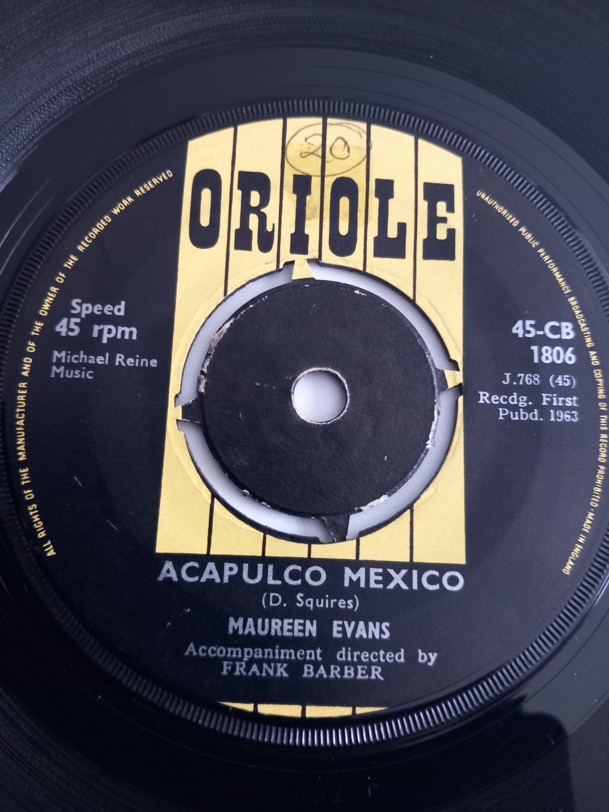 MAUREEN EVANS. ACAPULCO MEXICO. OLDIES UK 45, Ophalen of Verzenden