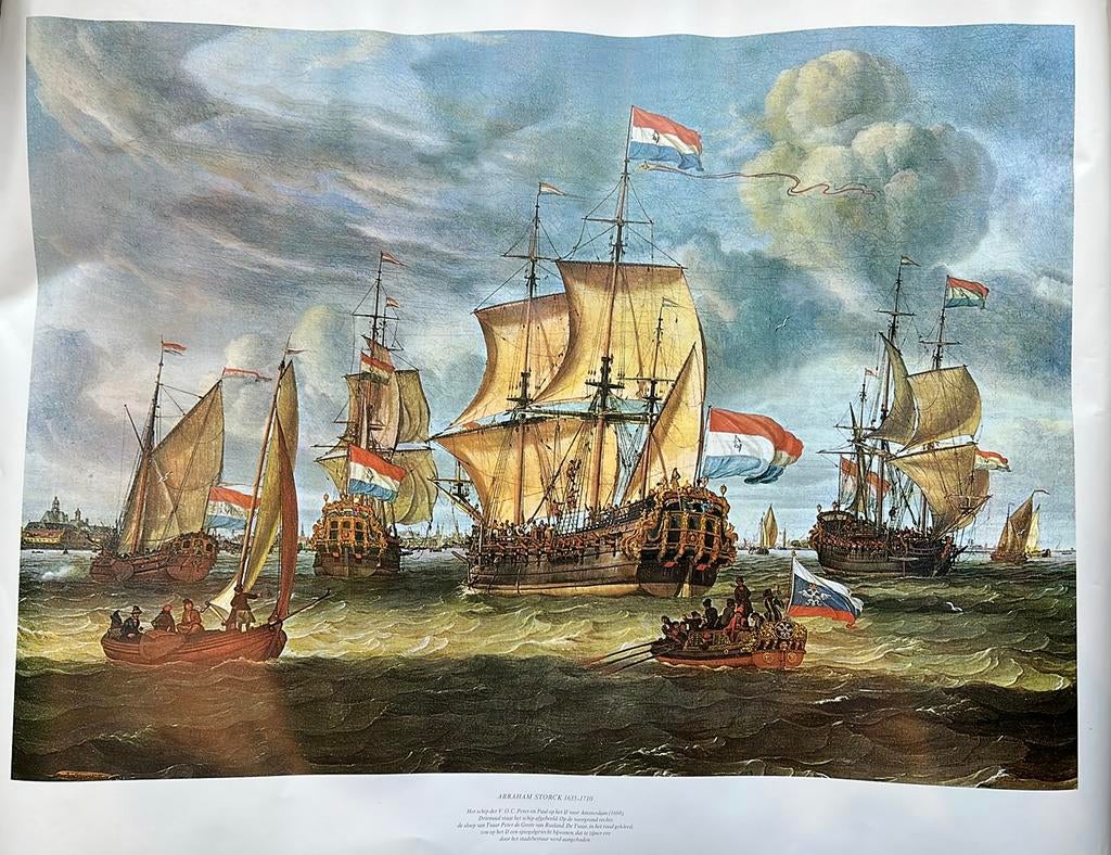 Poster Abraham storck 1635-1710, Ophalen of Verzenden, Zo goed als nieuw, Kaart, Foto of Prent