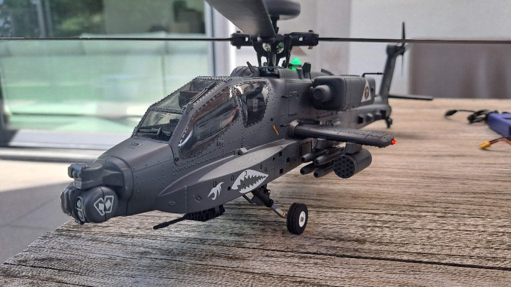 Apache (GPS) RC-helikopter. (Beginners of Gevorderden), RTF (Ready to Fly), Comme neuf, Enlèvement, Électro