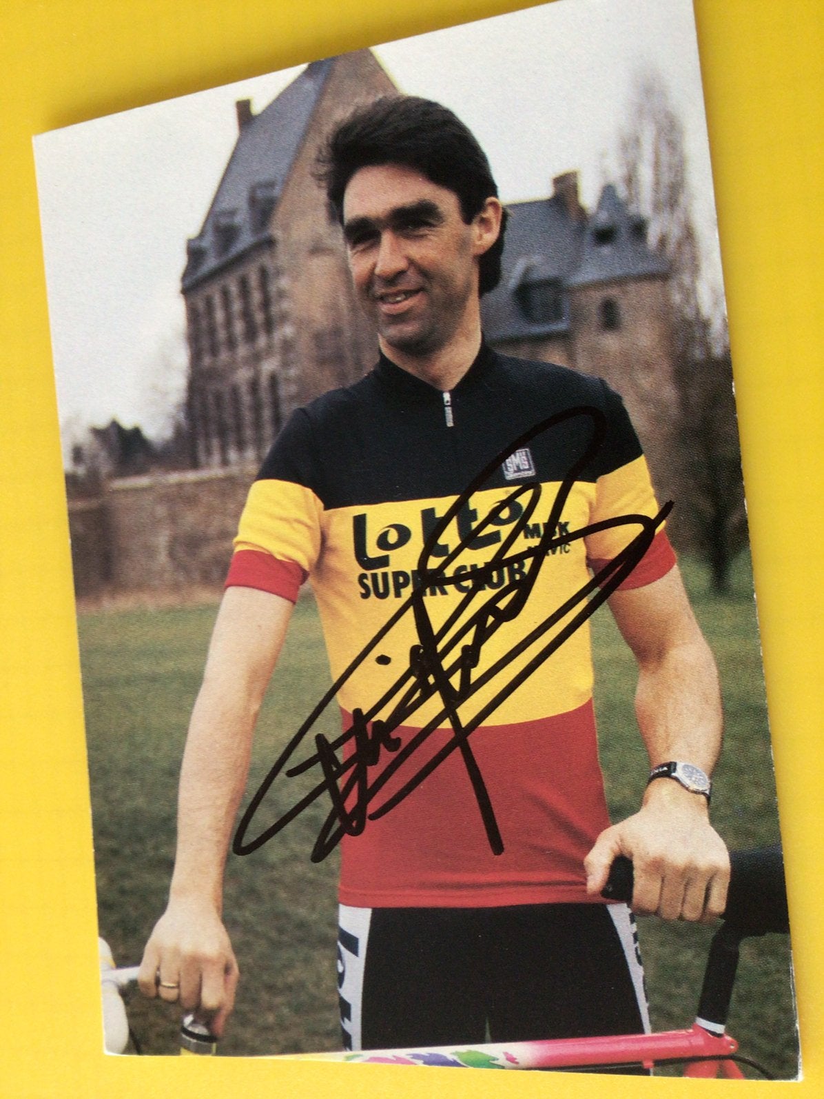 Wielerkaart 1991 team lotto claude criquielion signe, Envoi