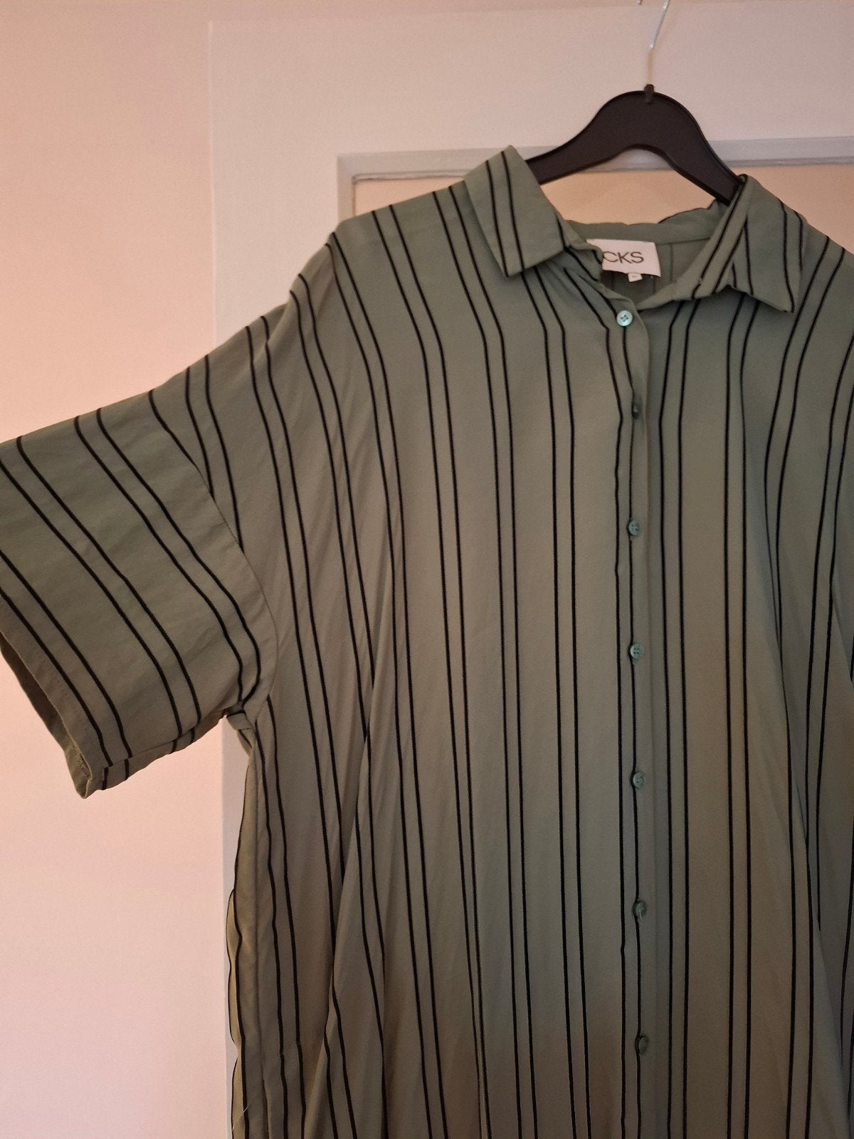 hemdjurk CKS, maat xl, kaki groen, knielengte, Kleding | Dames, Ophalen, Maat 46/48 (XL) of groter, Zo goed als nieuw, Knielengte