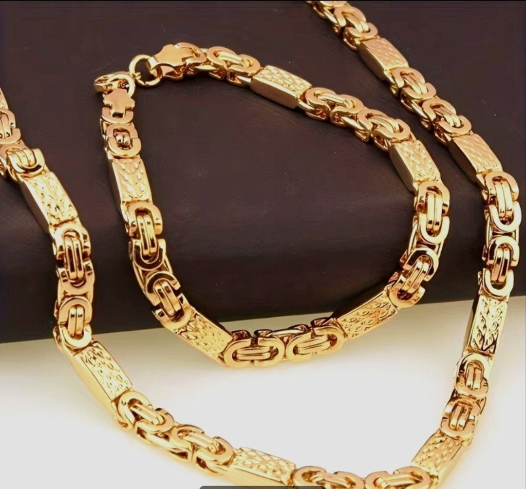Collier roi plat en or et bracelet de style égyptien, Envoi, Neuf, Or, Autres matériaux
