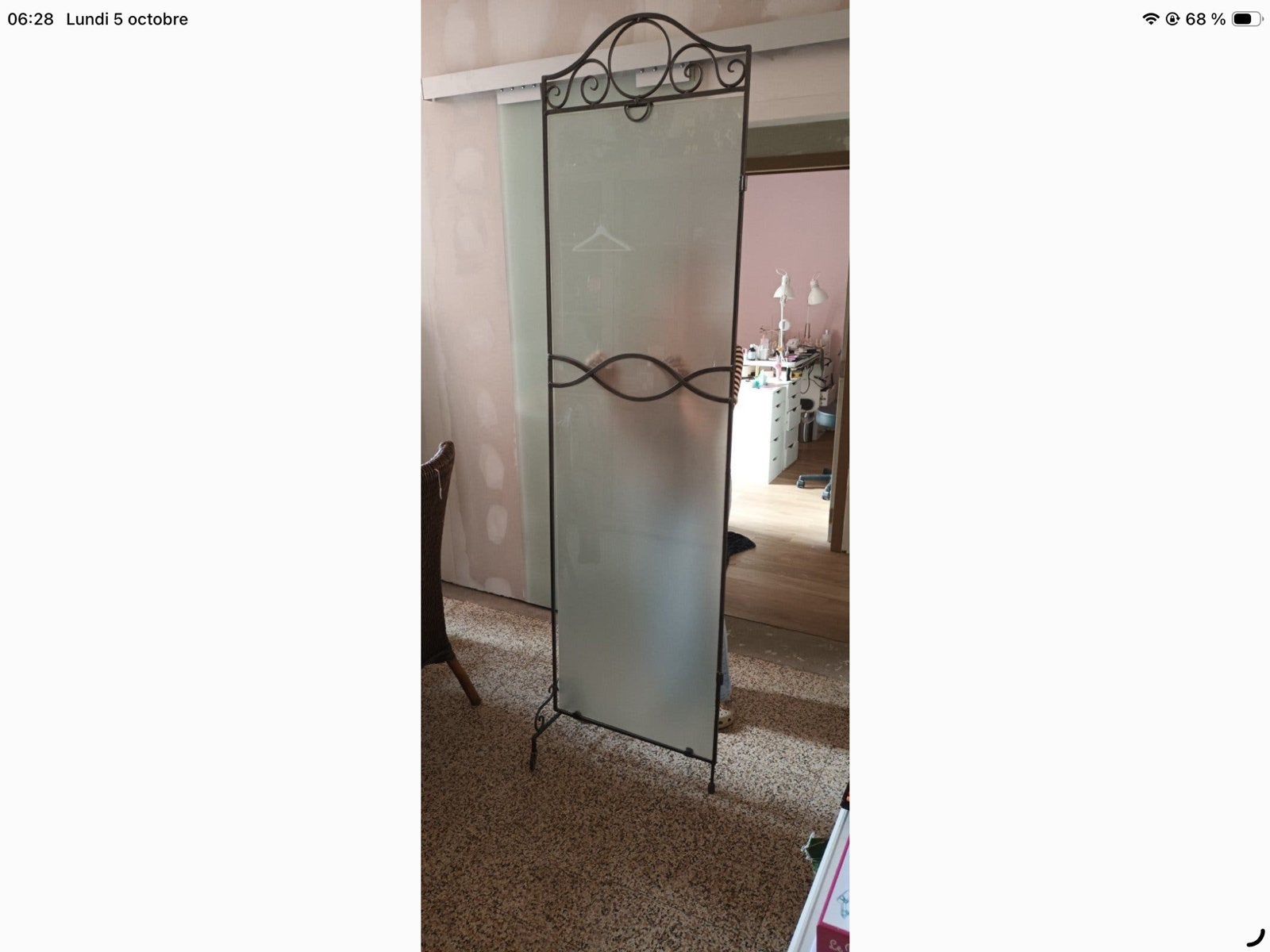 Smeedijzeren scherm en handgemaakt gehard glas, Huis en Inrichting, Ophalen, Gebruikt