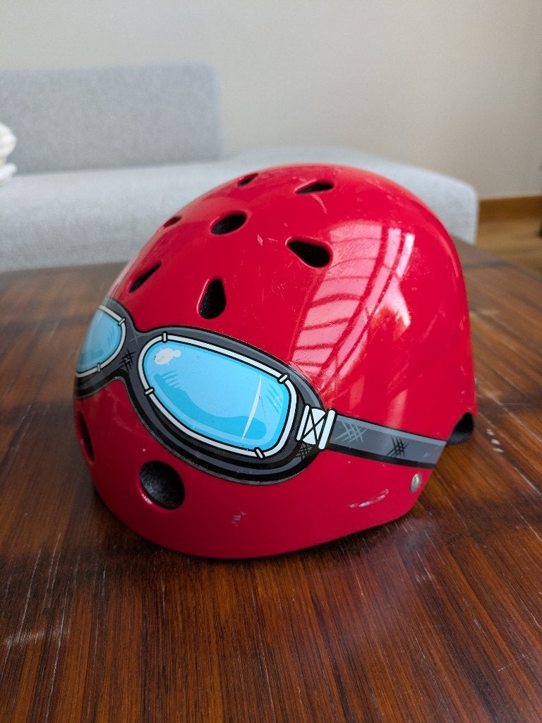 Casque vélo enfant Kiddimoto rouge (53-58cm), Vélos & Vélomoteurs, S, Garçon ou Fille, Kiddimotto, Enlèvement