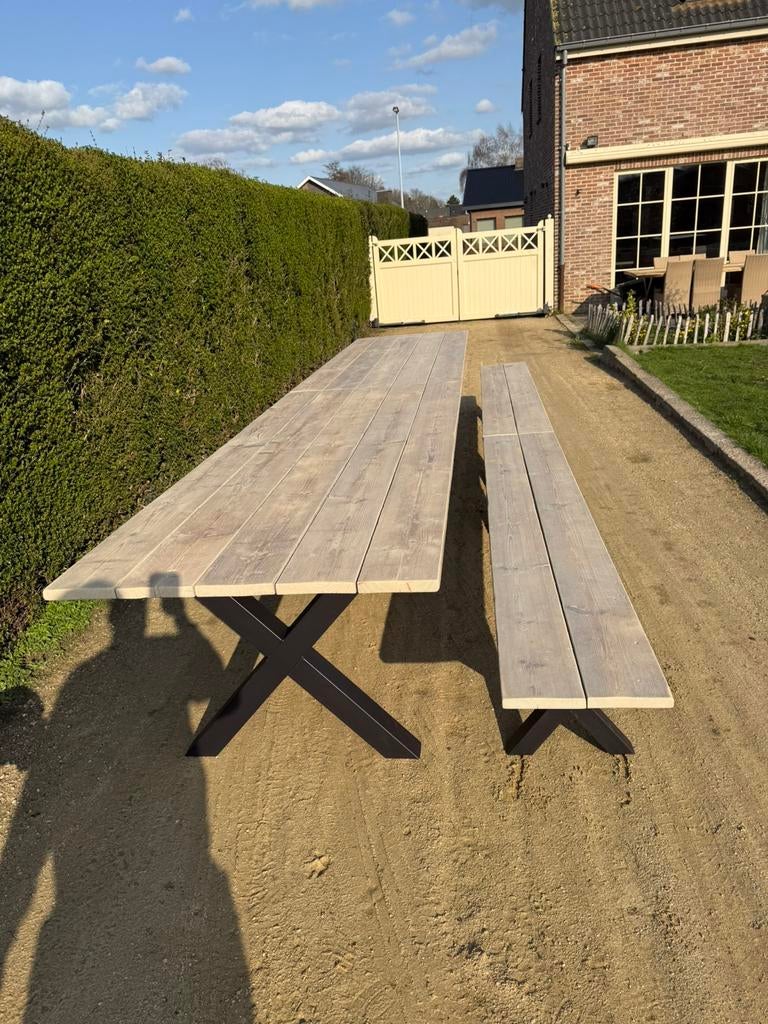 Tuintafel naturel in alle afmetingen, Enlèvement, Comme neuf