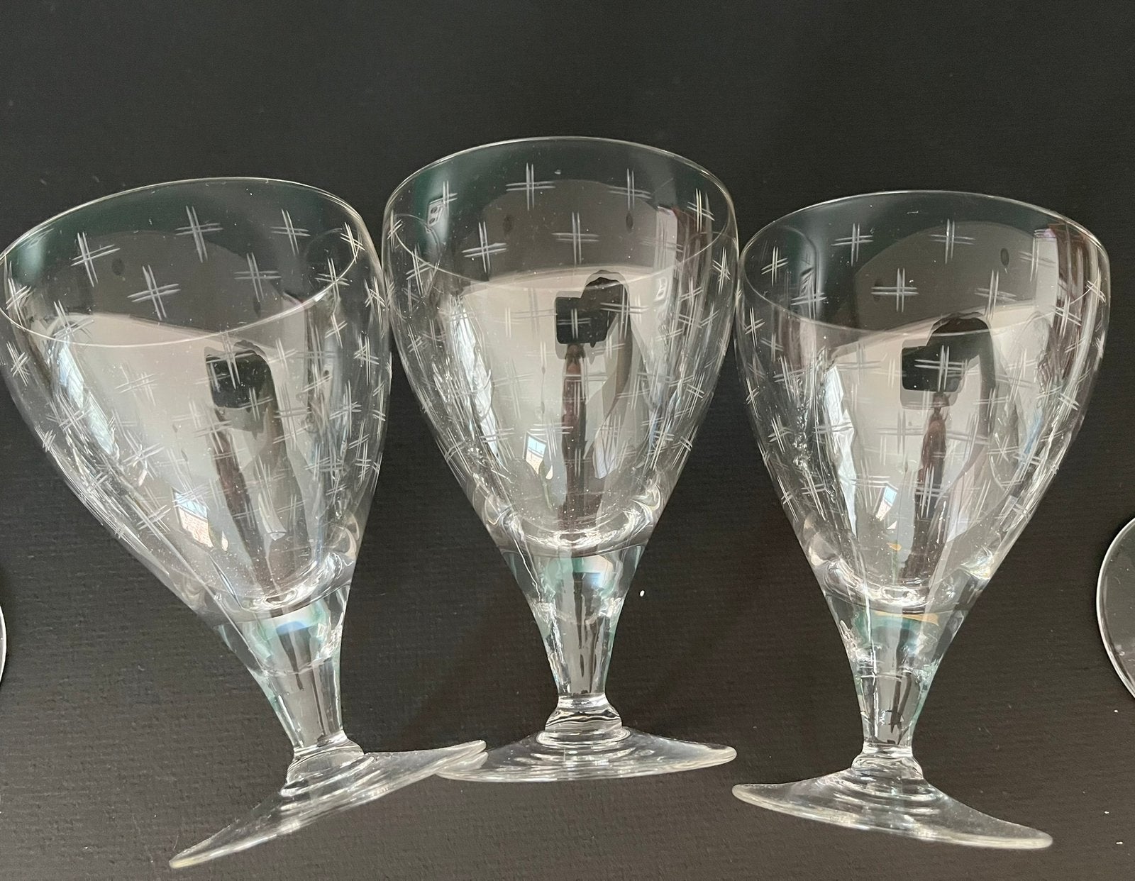 6 verres à vin / verres à cocktail, motif étoile gravé, Enlèvement ou Envoi