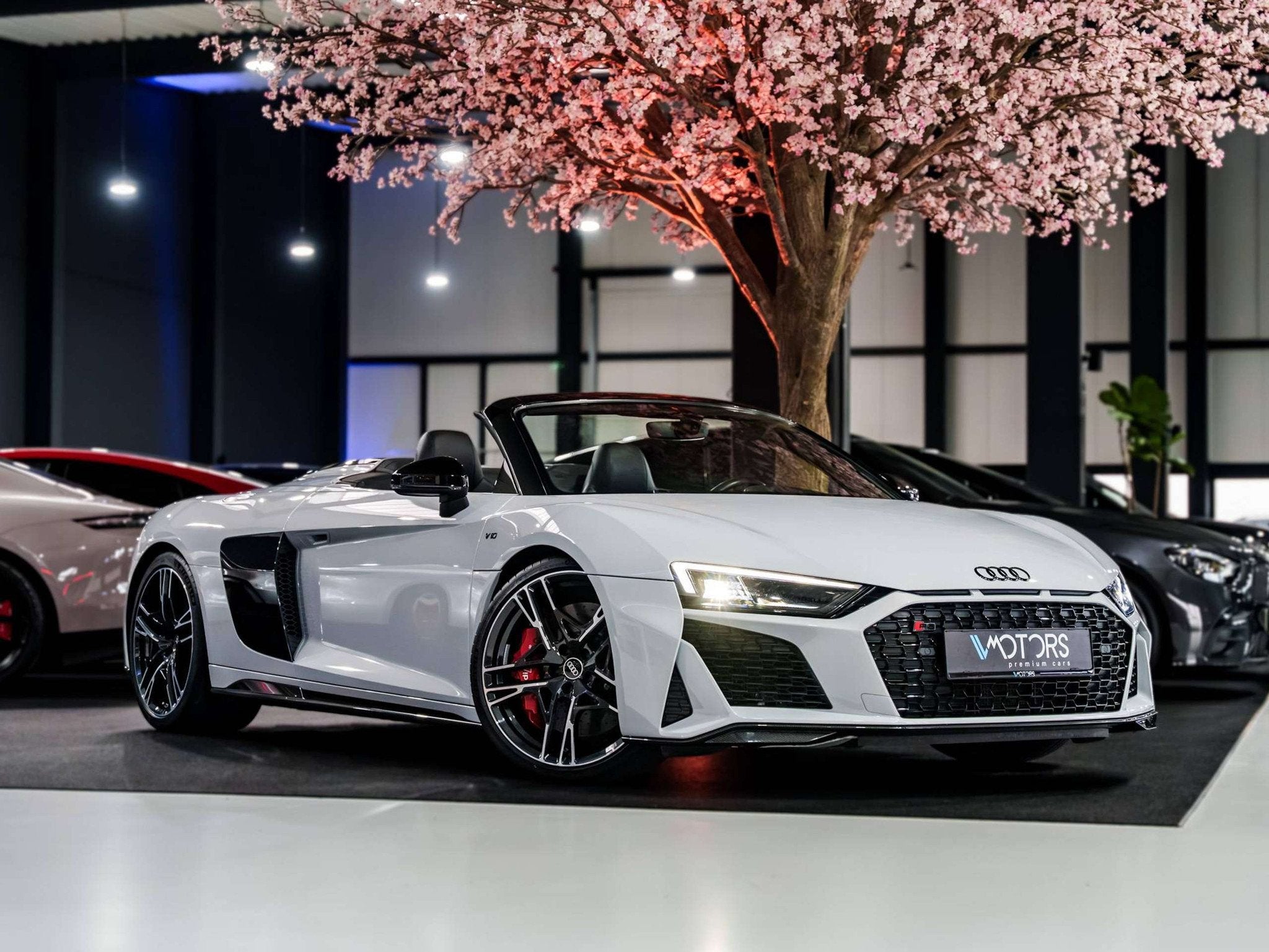 Audi R8 Spyder V10 Performance - Quattro - Suzuka Grey - Las, Autos, Cuir, Achat, Euro 6, Noir