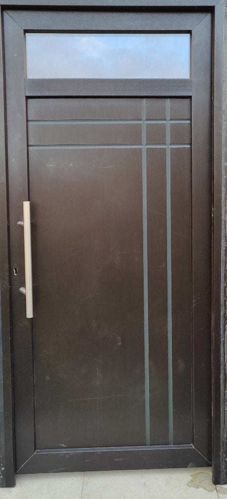 PVC voordeur, Doe-het-zelf en Bouw, Gebruikt, Buitendeur, Glas, 200 tot 215 cm