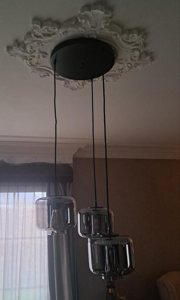 Hanglamp smoked glas, Maison & Meubles, Lampes | Suspensions, Enlèvement, Comme neuf, Verre