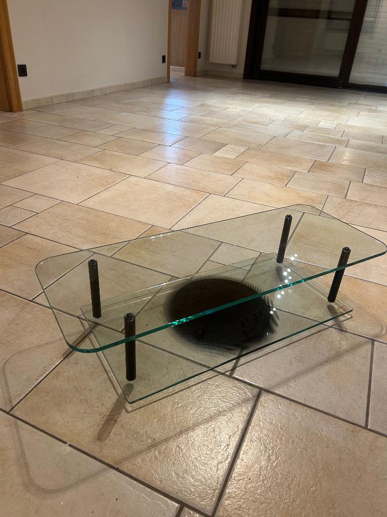 Glazen tv-meubel met draaifunctie, 25 à 50 cm, Moins de 100 cm, Verre, Enlèvement