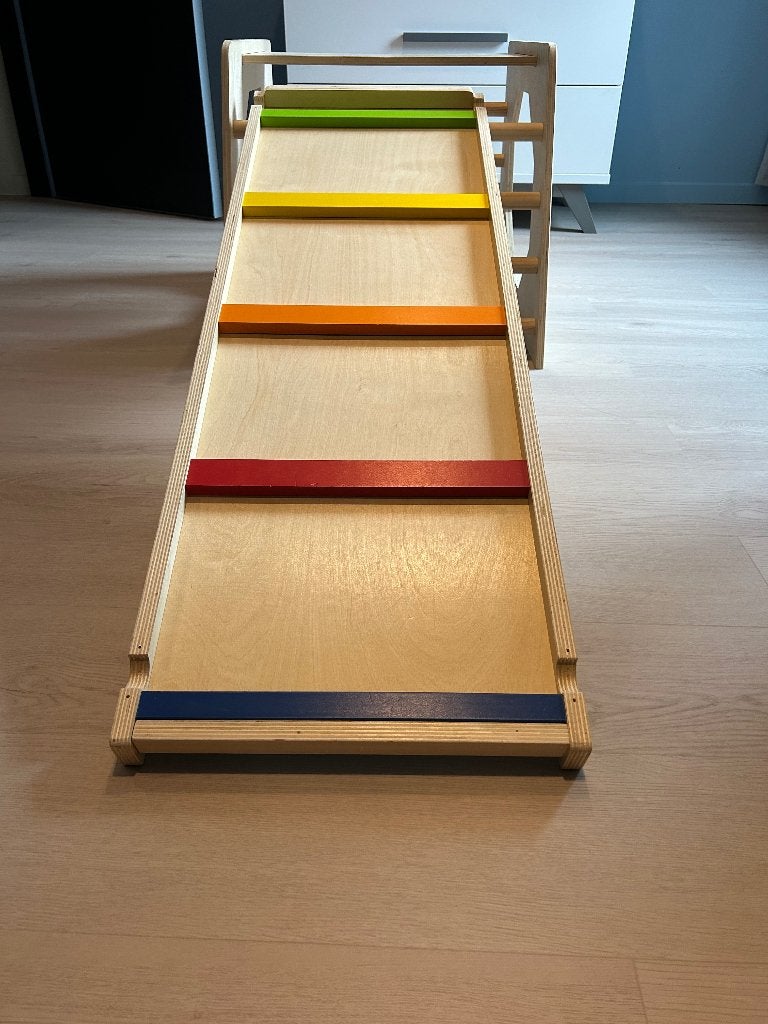 Houten klimrek + klimladder/glijbaan, Ophalen, Zo goed als nieuw