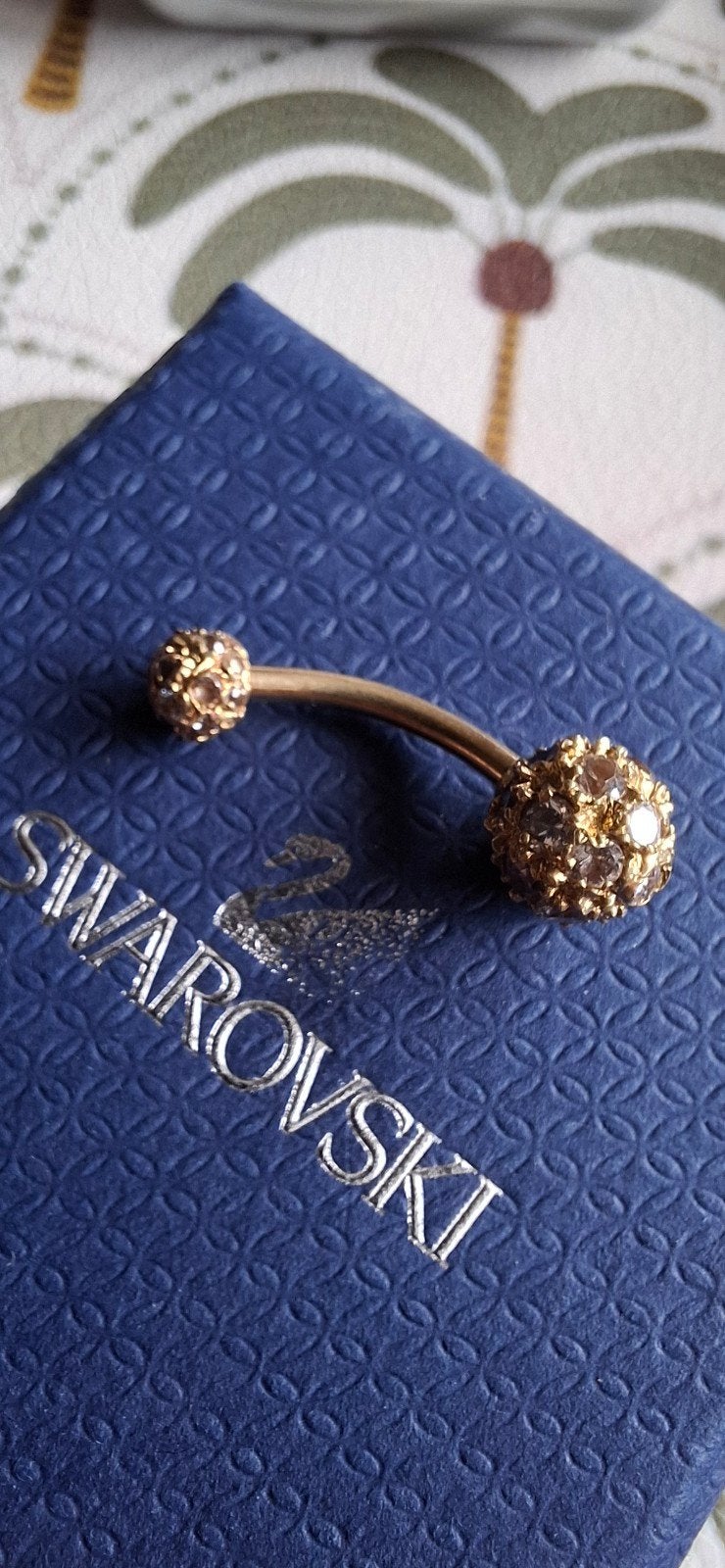 18K gouden swarovski navel piercing, Verzamelen, Swarovski, Ophalen