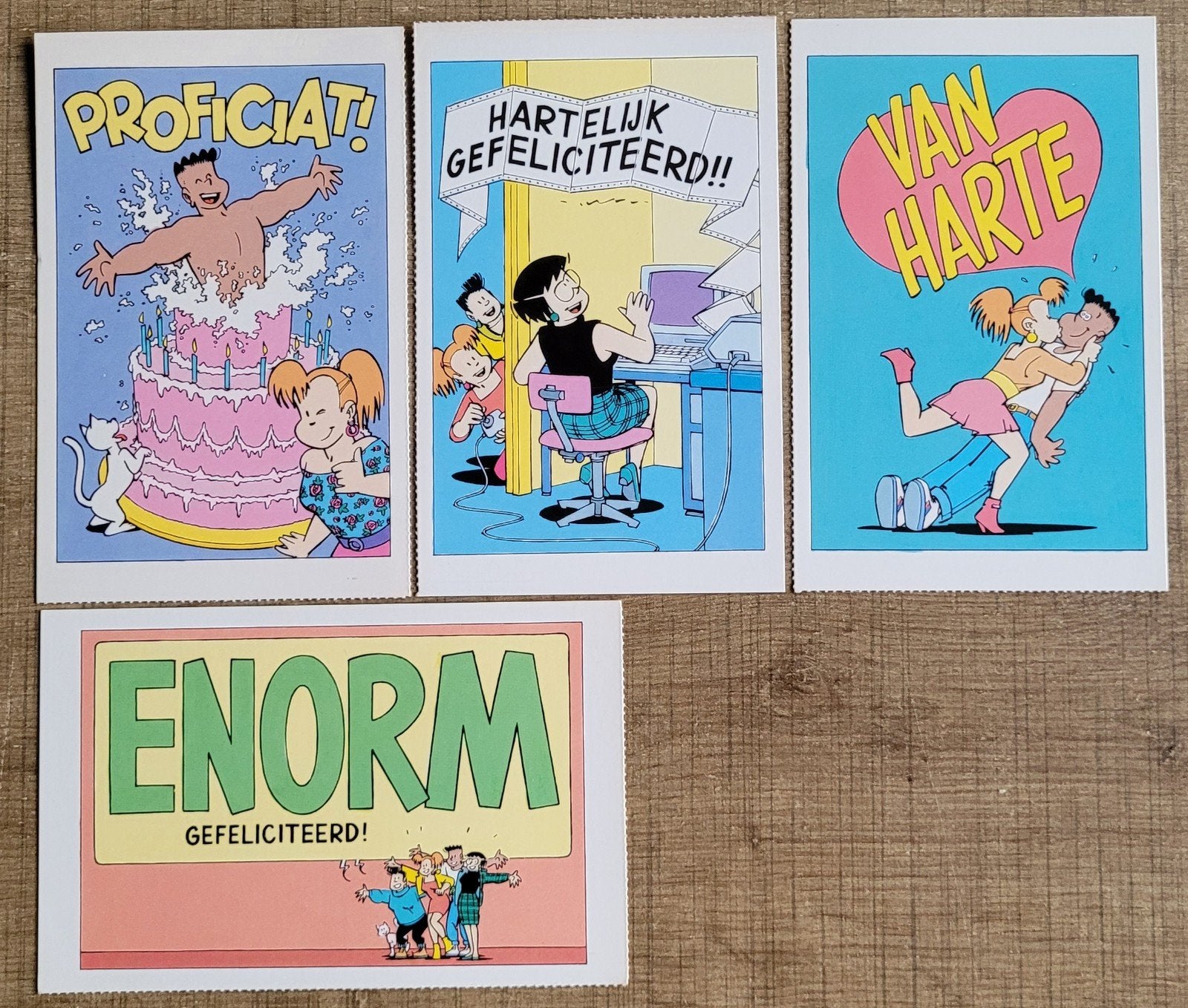 Stripreeks Claire: 4 postkaarten (1992), Verzamelen, Stripfiguren, Ophalen of Verzenden, Overige figuren, Zo goed als nieuw, Plaatje, Poster of Sticker