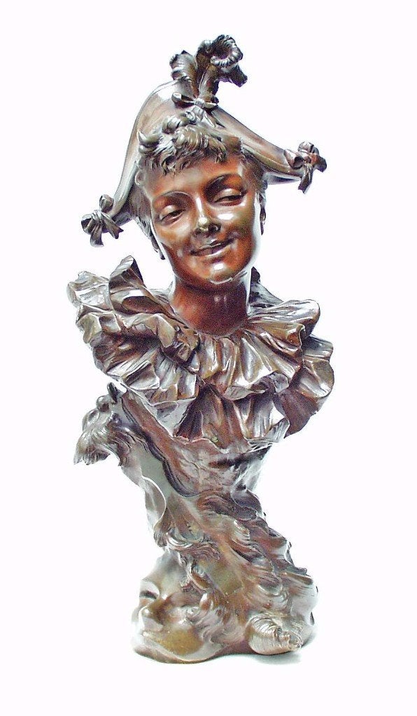 Buste Art Nouveau - E. Sperlaeken., Enlèvement ou Envoi, Brun, Marqué, Brons
