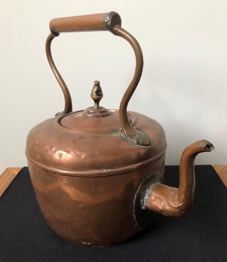 Ancienne bouilloire en cuivre rouge, Antiquités & Art, Enlèvement ou Envoi, Cuivre