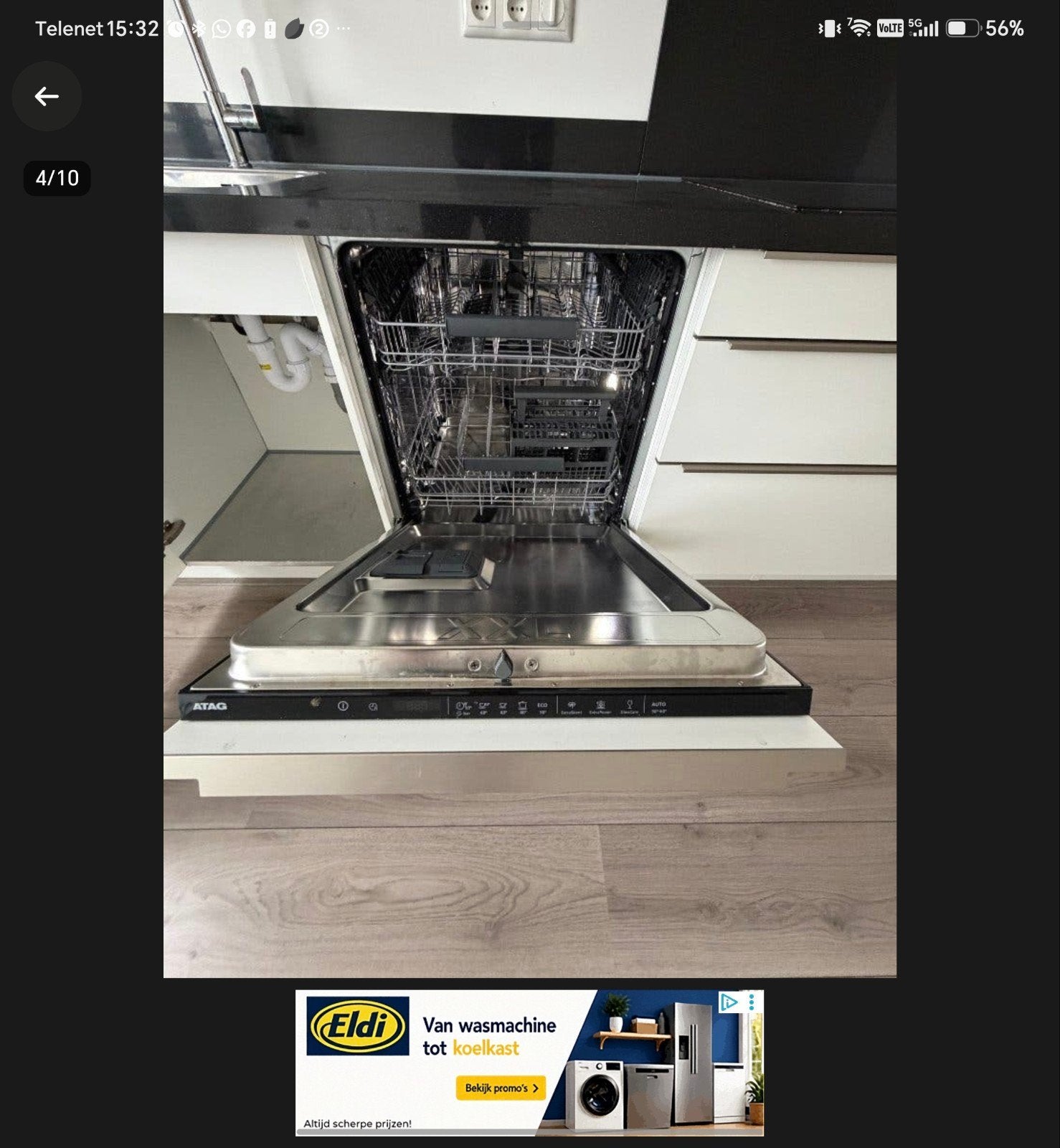 ATAG VA6113HT – Luxe inbouwvaatwasser | Nieuwprijs €1.329, Ophalen, Zo goed als nieuw, Inbouw, Minder dan 85 cm