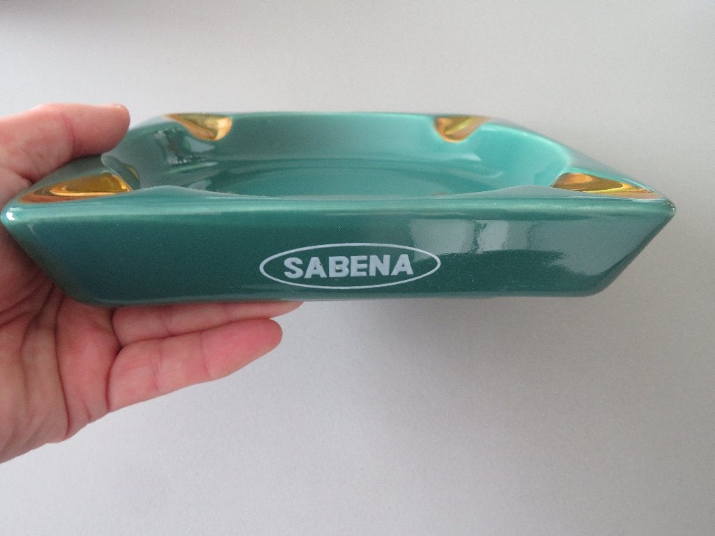 Boch asbak groen SABENA airlines luchtvaart, Collections, Souvenirs Sabena, Envoi, Comme neuf