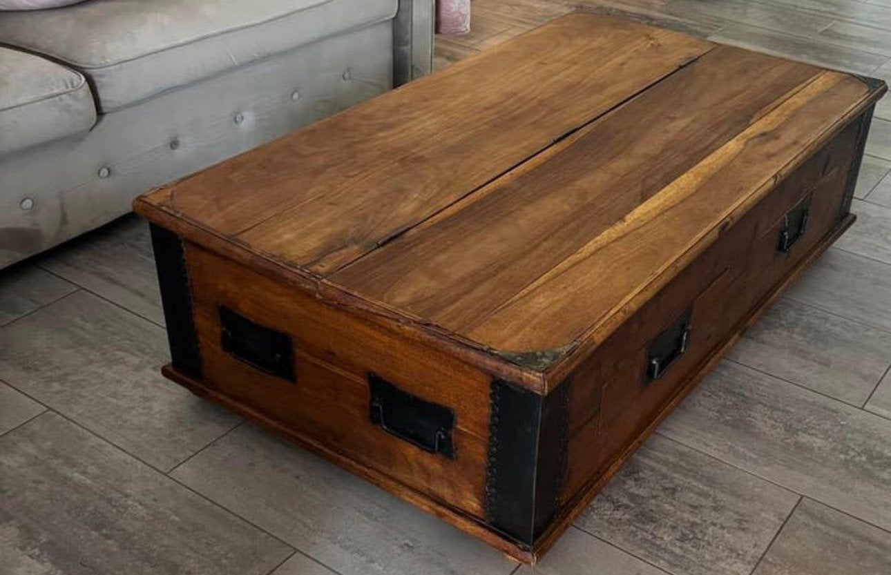 (Salon) Tafel (kist), Maison & Meubles, Accessoires pour la Maison | Coffres, Comme neuf, Teck, Enlèvement
