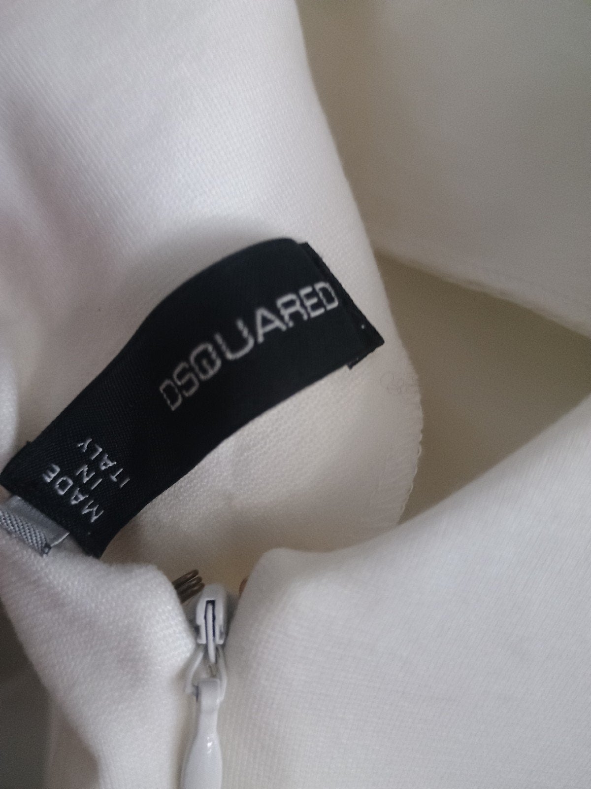 DSQUARED2  jurk met strik en halflange mouwen, DSQUARED2, Wit, Maat 42/44 (L), Nieuw