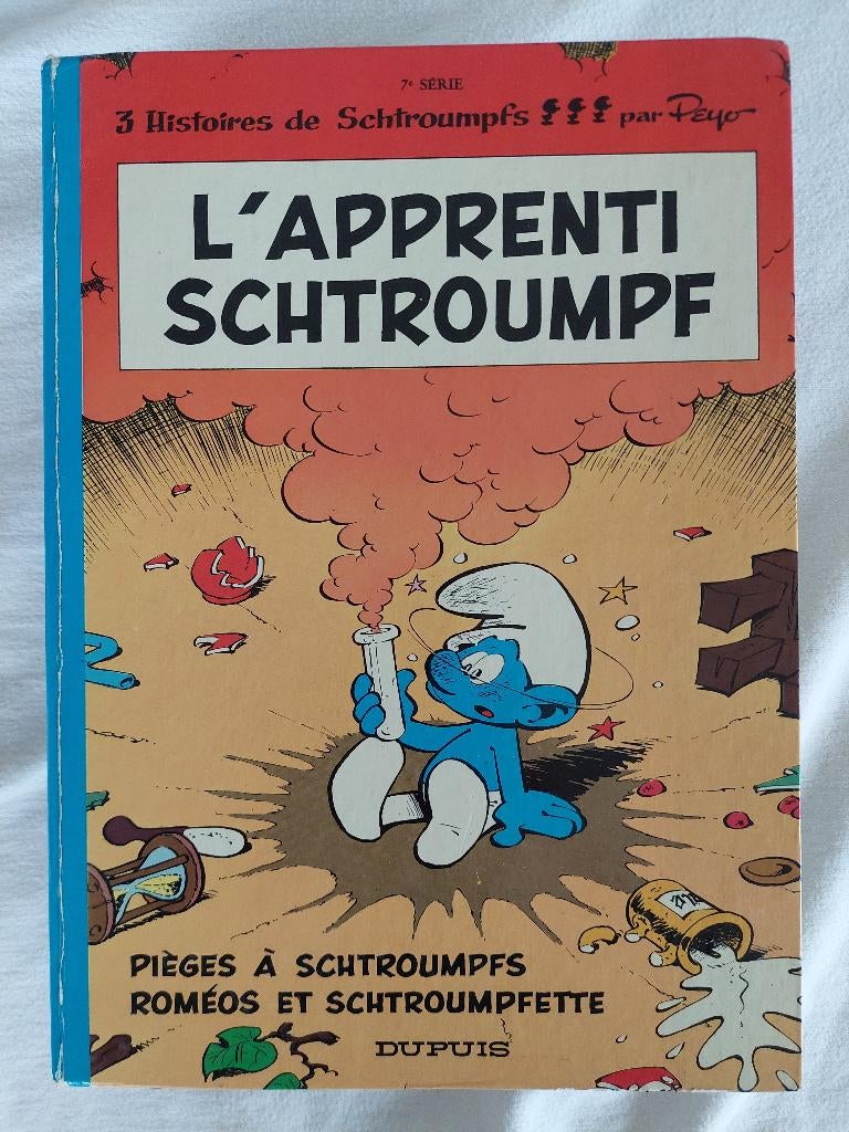 Schtroumpfs T.7 L'apprenti Schtroumpf (eo) - Etat moyen, Une BD, Enlèvement ou Envoi, Utilisé