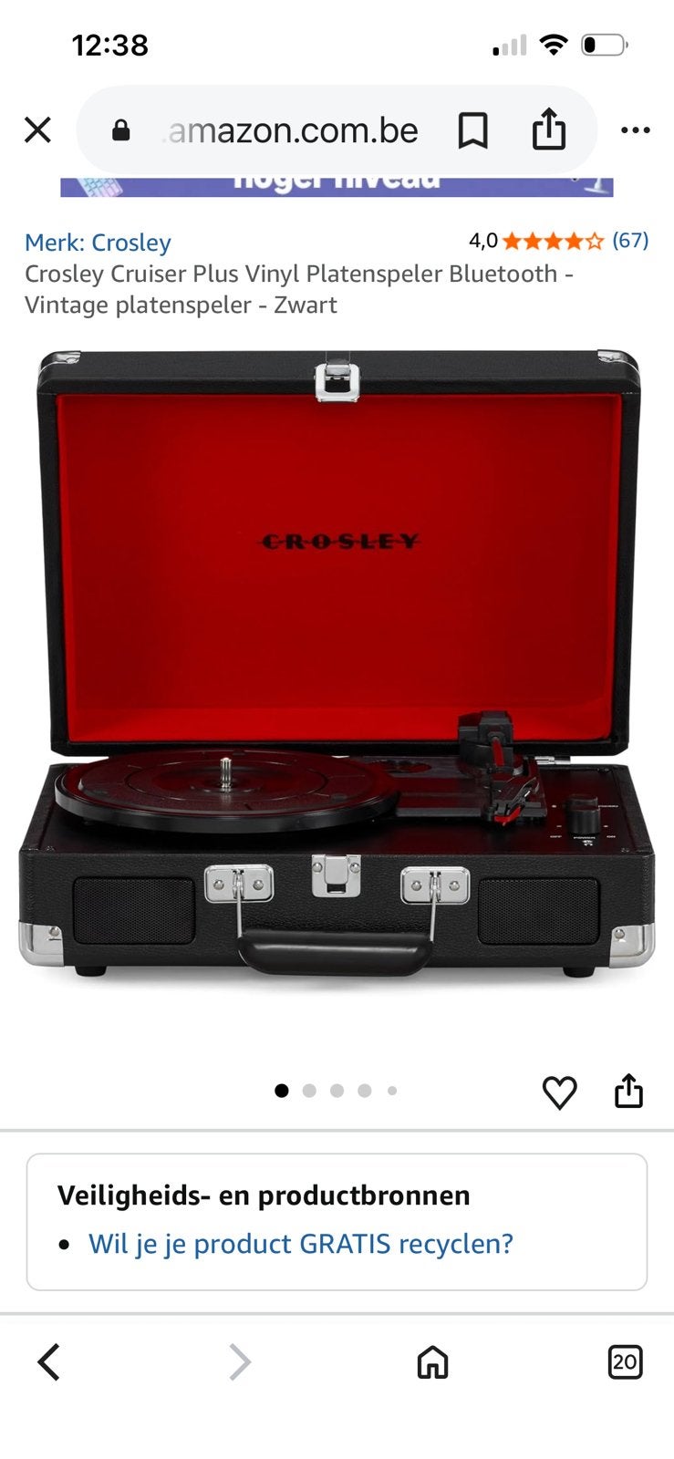 Platendraaier crosley, Ophalen, Zo goed als nieuw