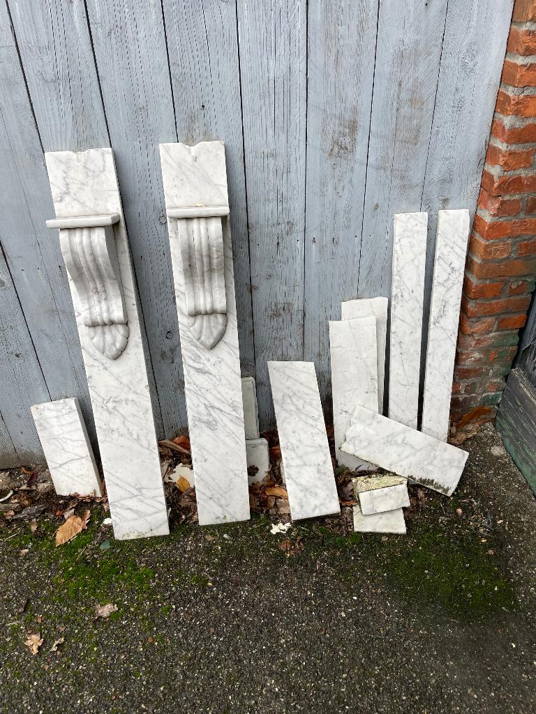 wit marmeren schouwmantel, Huis en Inrichting, Ophalen