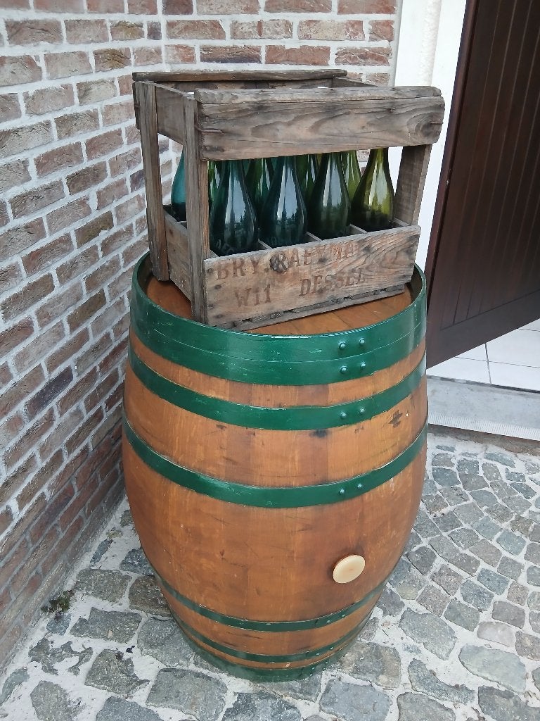 wijnvat & tuinbeeld & eiken vat van 225 liter & groen, Tuin en Terras, 150 liter of meer, Ophalen, Nieuw, Hout