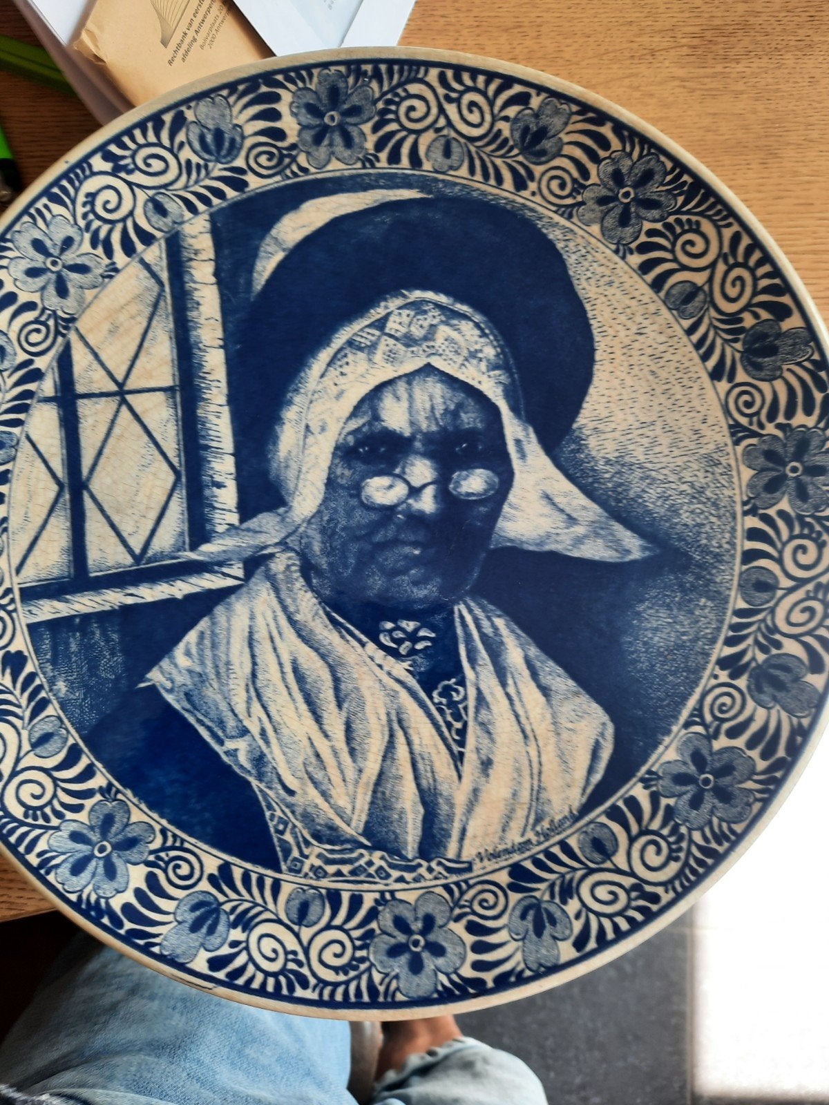 Delfts blauw bord ,30 cm porselein Delfts blauw bord ,30 cm, Antiek en Kunst, Ophalen