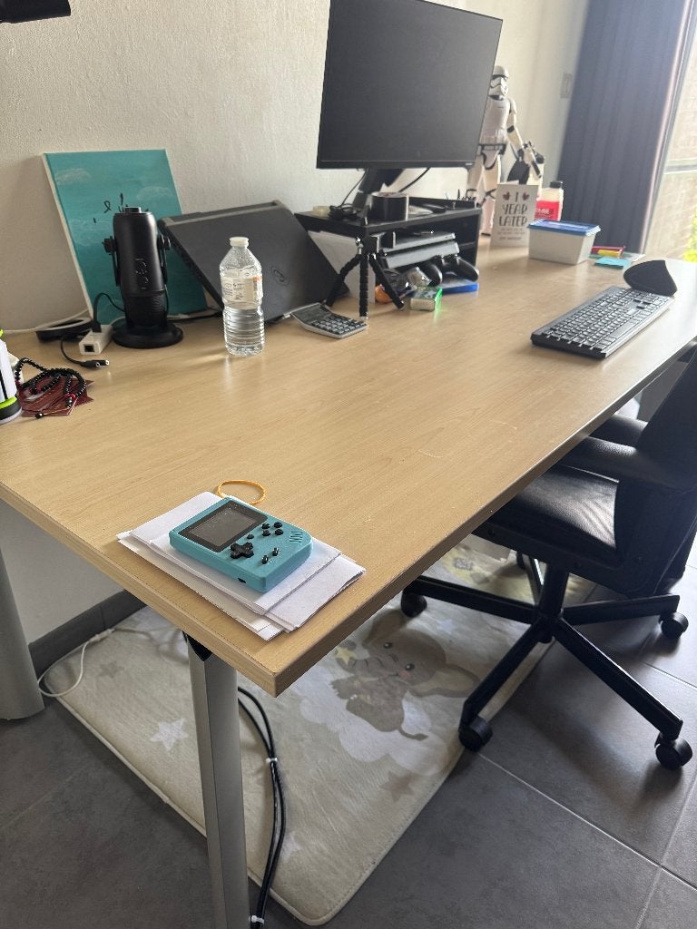 Grote Bureau (180x90 cm) + Bureaustoel, Ophalen, Gebruikt, 180 cm, Overige typen