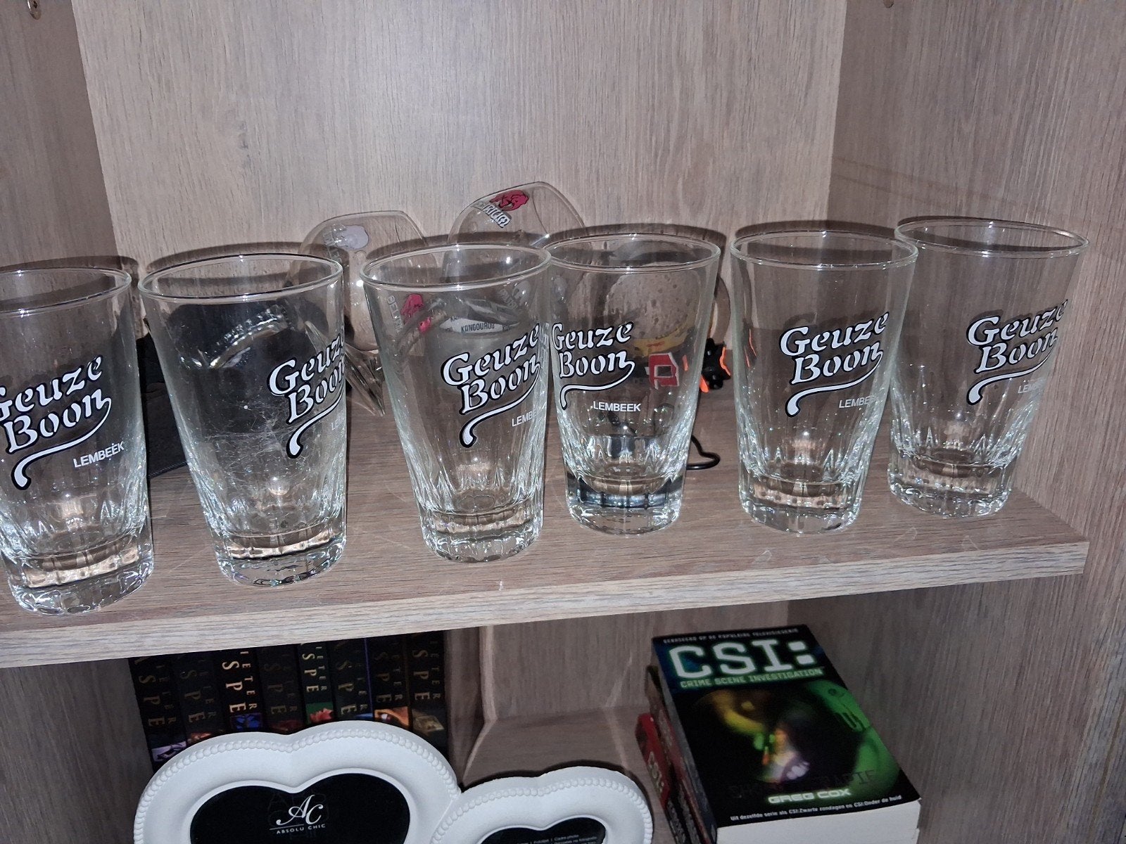 Gratis 6 Geuze Boon glazen 
6 originele Geuze Boon biergla, Collections, Enlèvement, Comme neuf, Verre à bière