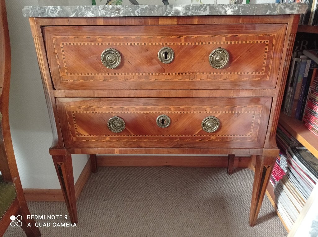 Commode Sauteuse Ancienne en acajou et bois de rose Louis 16, Antiquités & Art, Enlèvement