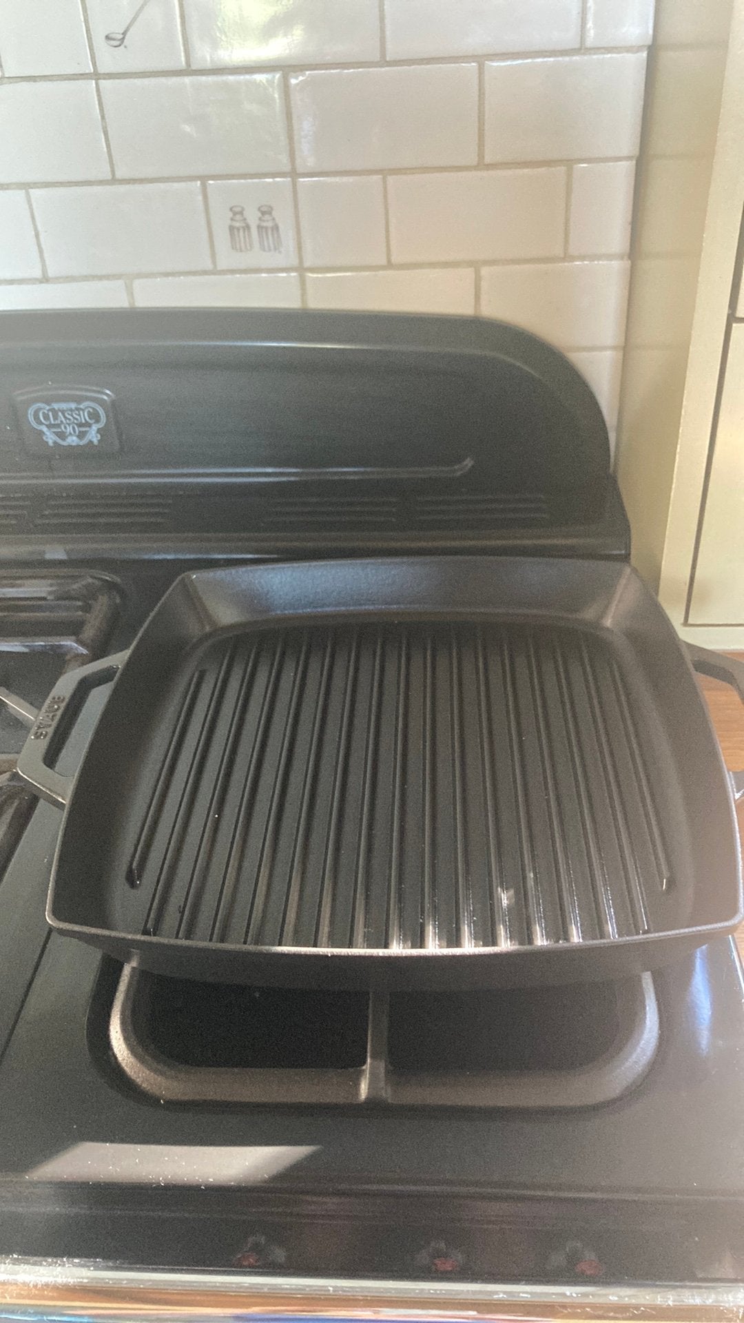 Grillpan Staub vierkant 33cm gietijzer, Enlèvement ou Envoi