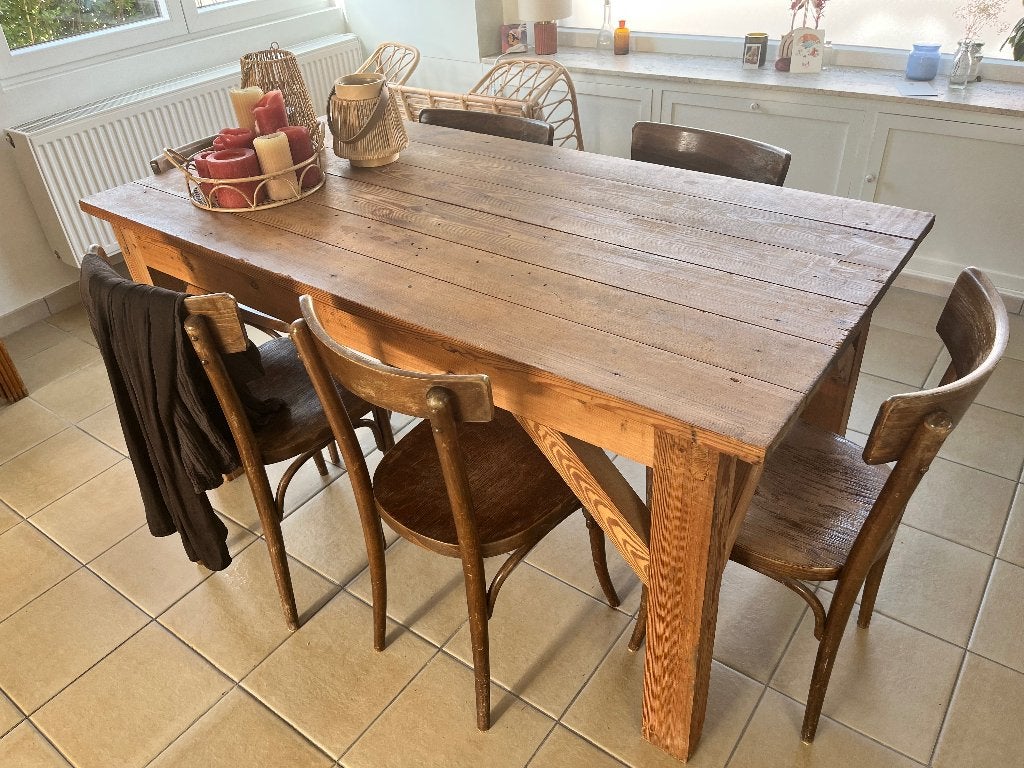Houten tafel, Ophalen, Gebruikt, 50 tot 100 cm, Vijf personen of meer