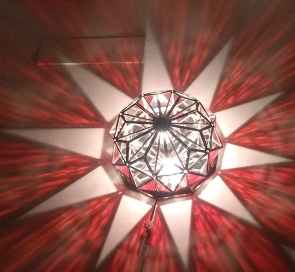 Granadino plafondlamp, Huis en Inrichting, Ophalen, Rood, Vintage, Zo goed als nieuw