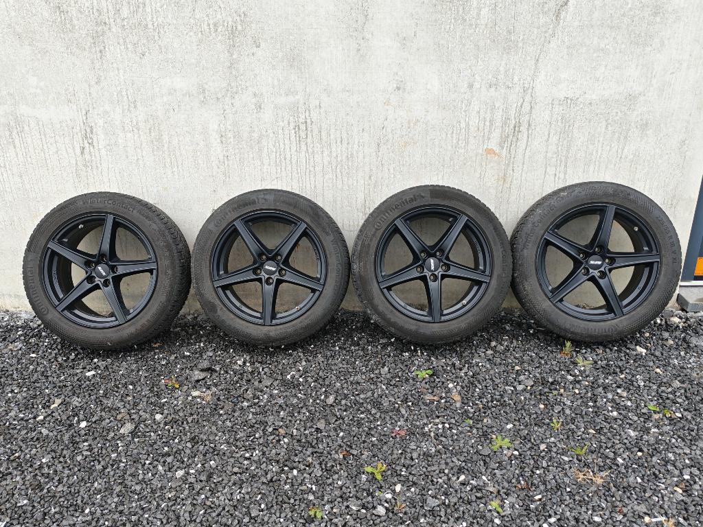 Jantes Alutec 8x18" 5/114 ET 45 avec pneus hiver Continental, Autos : Pièces & Accessoires, Pneus & Jantes, Pneus hiver, Véhicule de tourisme