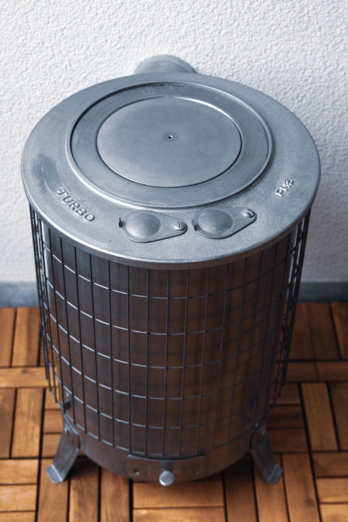 Déom Turbo PM3 Turbokachel / Werkplaatskachel / Allesbrander, Ophalen of Verzenden, Zo goed als nieuw, Vrijstaand, Hout