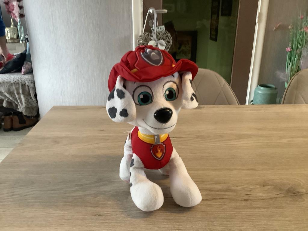 Personnage en peluche Paw Patrol Marshall (20 cm), Enlèvement ou Envoi, Lavable, Autres marques, Chien