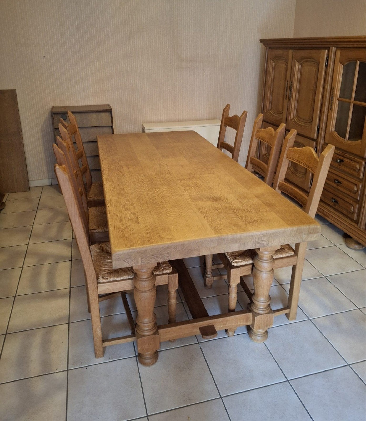 Salle à manger chêne, Maison & Meubles, Enlèvement, Comme neuf, 4 à 6 chaises