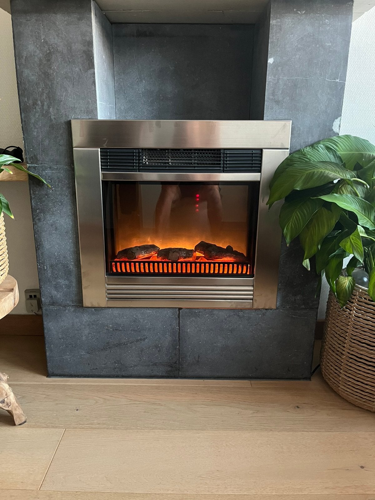 Elektrisch inbouw haardvuur met warmteblazer, Ophalen, Gebruikt, Elektrische haard