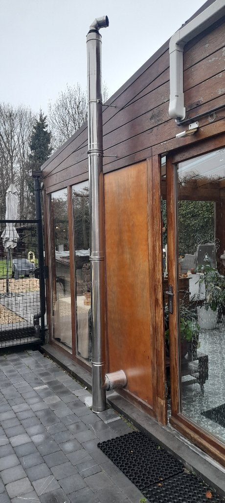 Inox schoorsteen voor pelletskachel, Ophalen, Gebruikt, Inox, 2 tot 4 meter