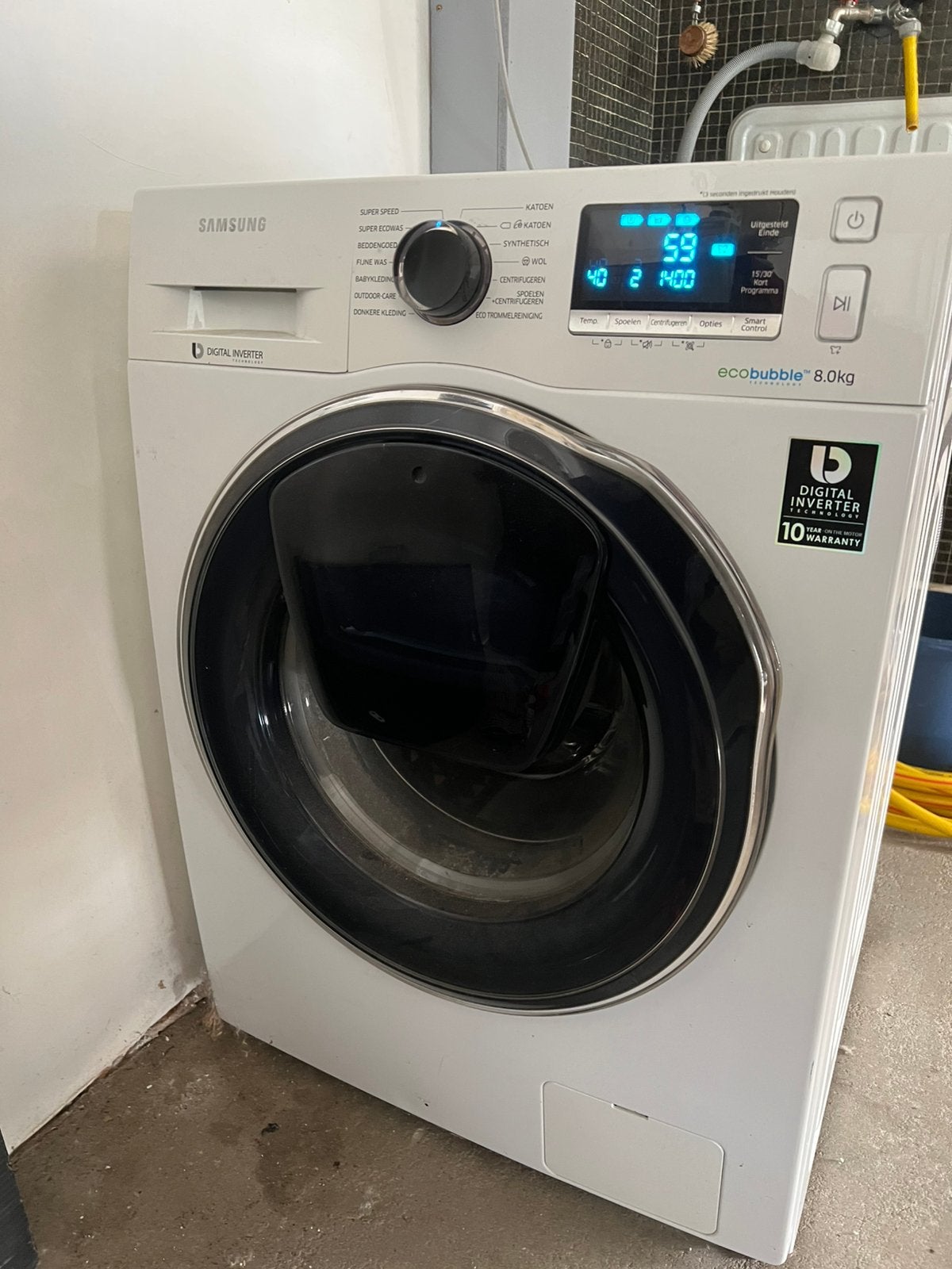 Samsung AddWash Wasmachine 8kg (WW80K6404QW), Ophalen, Gebruikt, Voorlader, 95 cm of meer