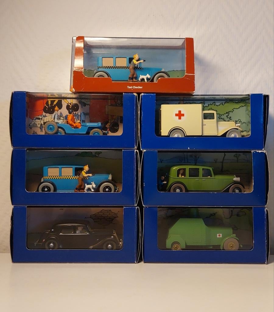 7 Kuifje Atlas auto's 1/43 💫, Ophalen, Kuifje, Gebruikt, Beeldje of Figuurtje