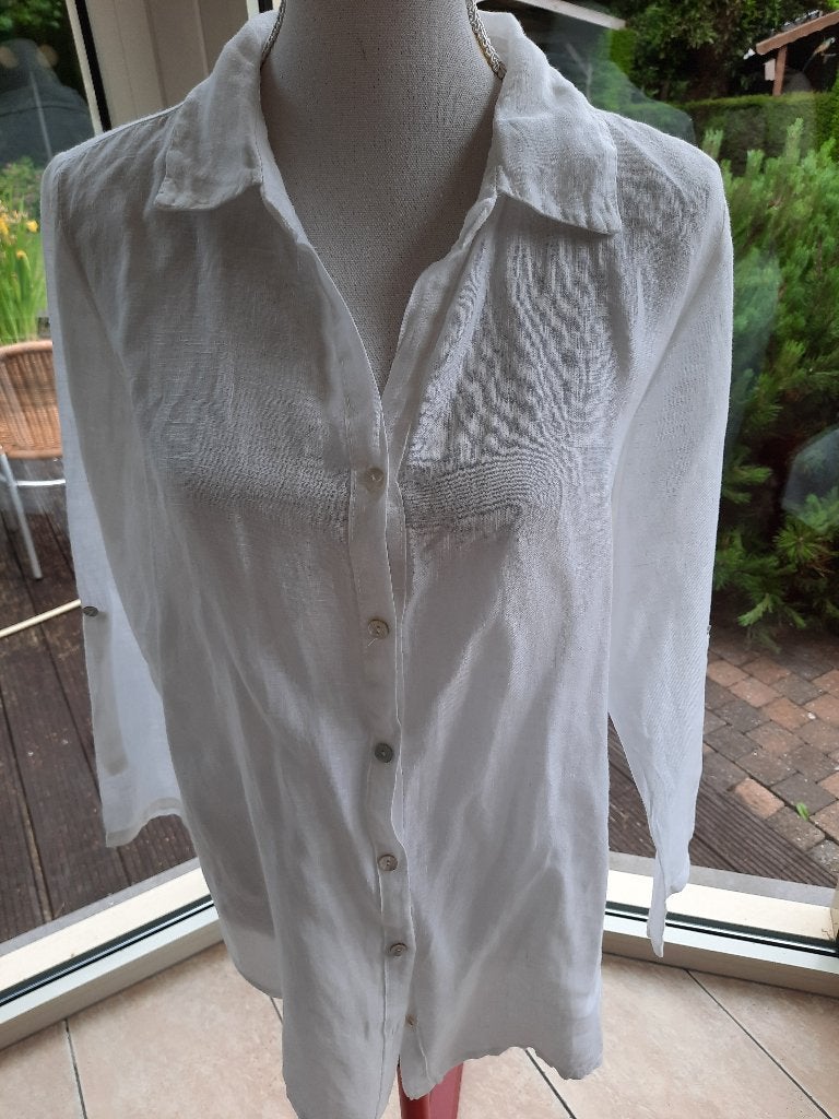 Toffe blouse PERLA NERA- M, Verzenden, Wit, Zo goed als nieuw, Maat 38/40 (M)