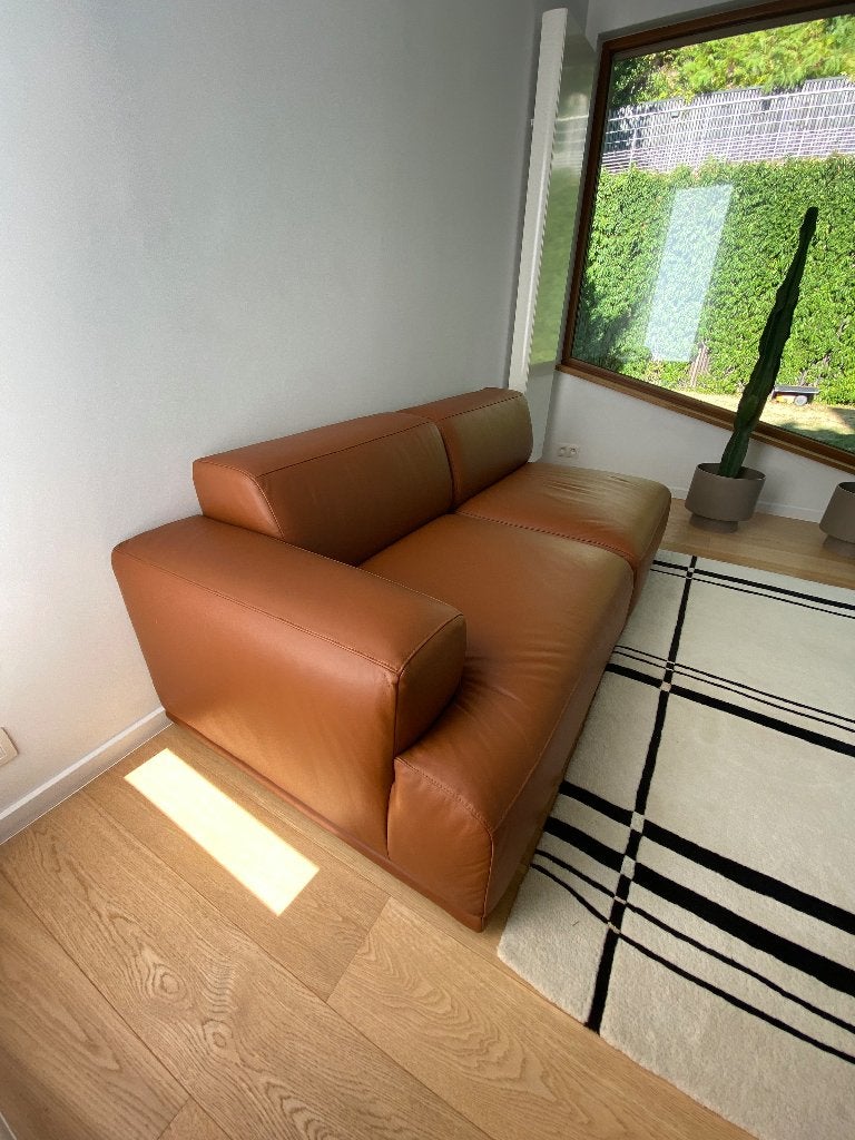Muuto Connect – 2 Nieuwe Modules – Cognac Leder, Ophalen, 150 tot 200 cm, Nieuw, Rechte bank