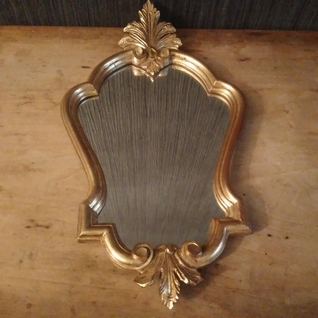Ancien miroir baroque doré ancien, Antiquités & Art, Envoi, Autres formes, Moins de 50 cm, Moins de 100 cm