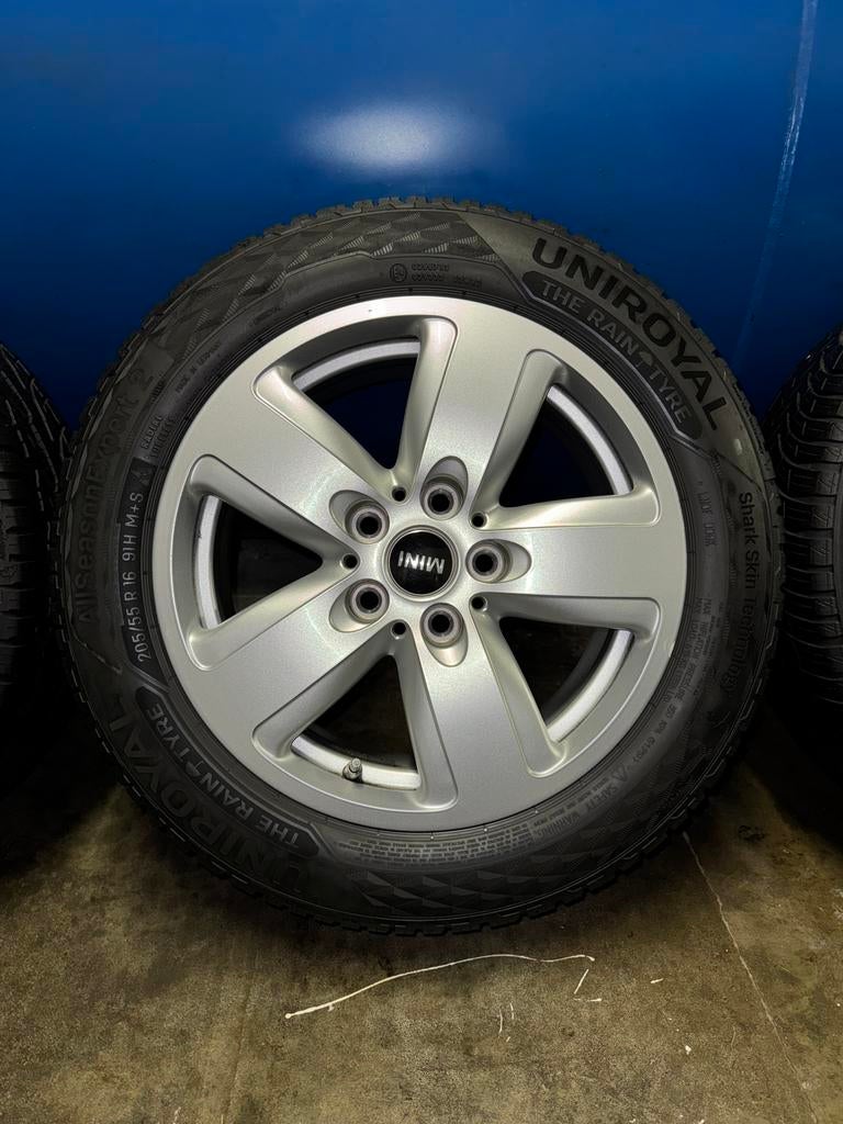 16” MİNİ COUNTRYMAN velgen met ALL seizoen banden 5x112, Ophalen, Gebruikt, 16 inch, Banden en Velgen