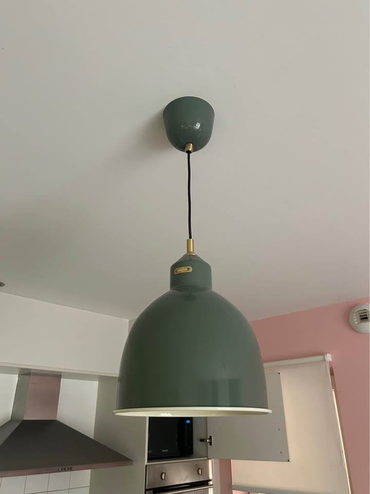 Grijsgroene hanglamp IKEA, Enlèvement, Comme neuf, Métal, 50 à 75 cm