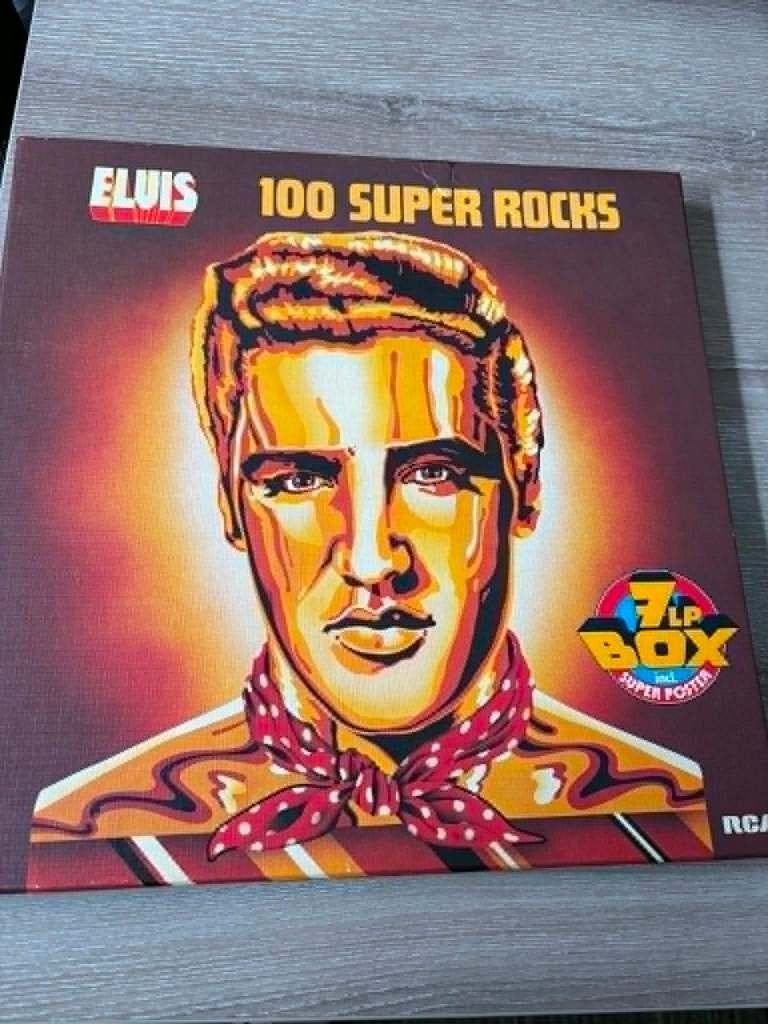 Elvis 7lpbox, 100 super rocks met poster, Duitse persing., Boxset, Gebruikt, Boxset, Ophalen of Verzenden